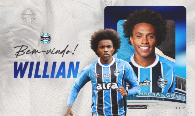 米兰体育入口-官方：格雷米奥免签巴西37岁边锋威廉，合同至2026年年底
